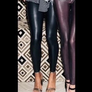 Spanx Navy Faux Leather Leggings